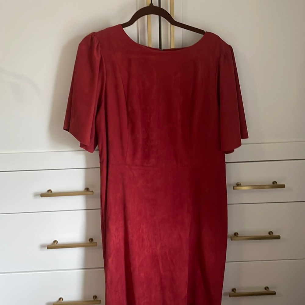 Burnt orange velvet dress